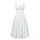 belle poque 2026 Floral Dress for Women Spring Summer Flowy Ruffle Midi Dresses Blue