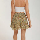 belle poque Women's Flowy Ruffle Mini Skirt with Shorts Underneath Boho Skirt Summer Skirt