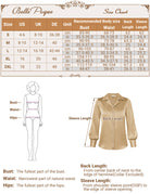belle poque Women Vintage Shirt OL Long Sleeve Lapel Collar V-Neck Button-up Tops