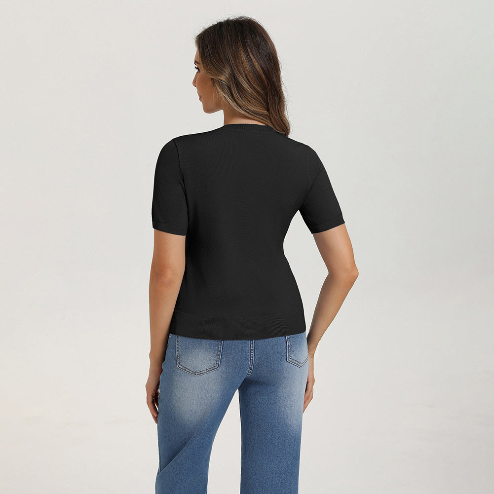 belle poque 2026 Spring Short Sleeve Cardigan Sweater Lightweight Button Up Cardigan