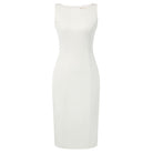 belle poque Womens Bodycon Dress Boat Neck Dress Business Casual Work Dresses White