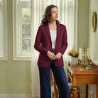 belle poque Vintage Cardigan Sweater Blazer V Neck Shawl Lapel Collar with Pockets