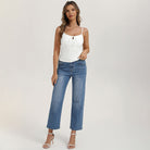 belle poque 2026 Summer Women's Tie Front Spaghetti Strap Top Sexy Cutout Crop Tank Top