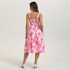 belle poque Women's Floral Midi Sundress with Pockets Spring Summer Dresses for Wedding Guest