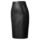 belle poque Midi Leather Skirt for Women High Waist Bodycon Pencil Skirts Work Outfits