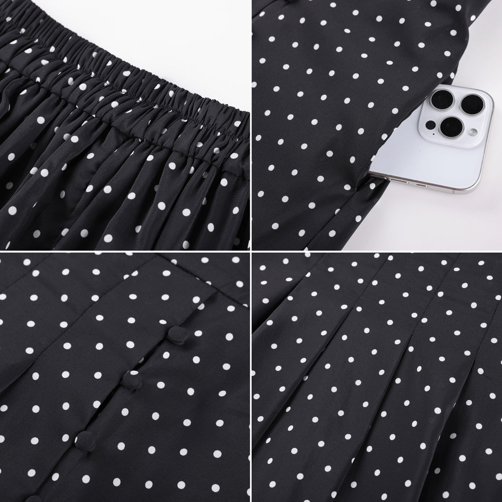 belle poque Women's Spring Summer 2026 Midi Skirts with Slit Flowy A-Line Skirt with Pockets