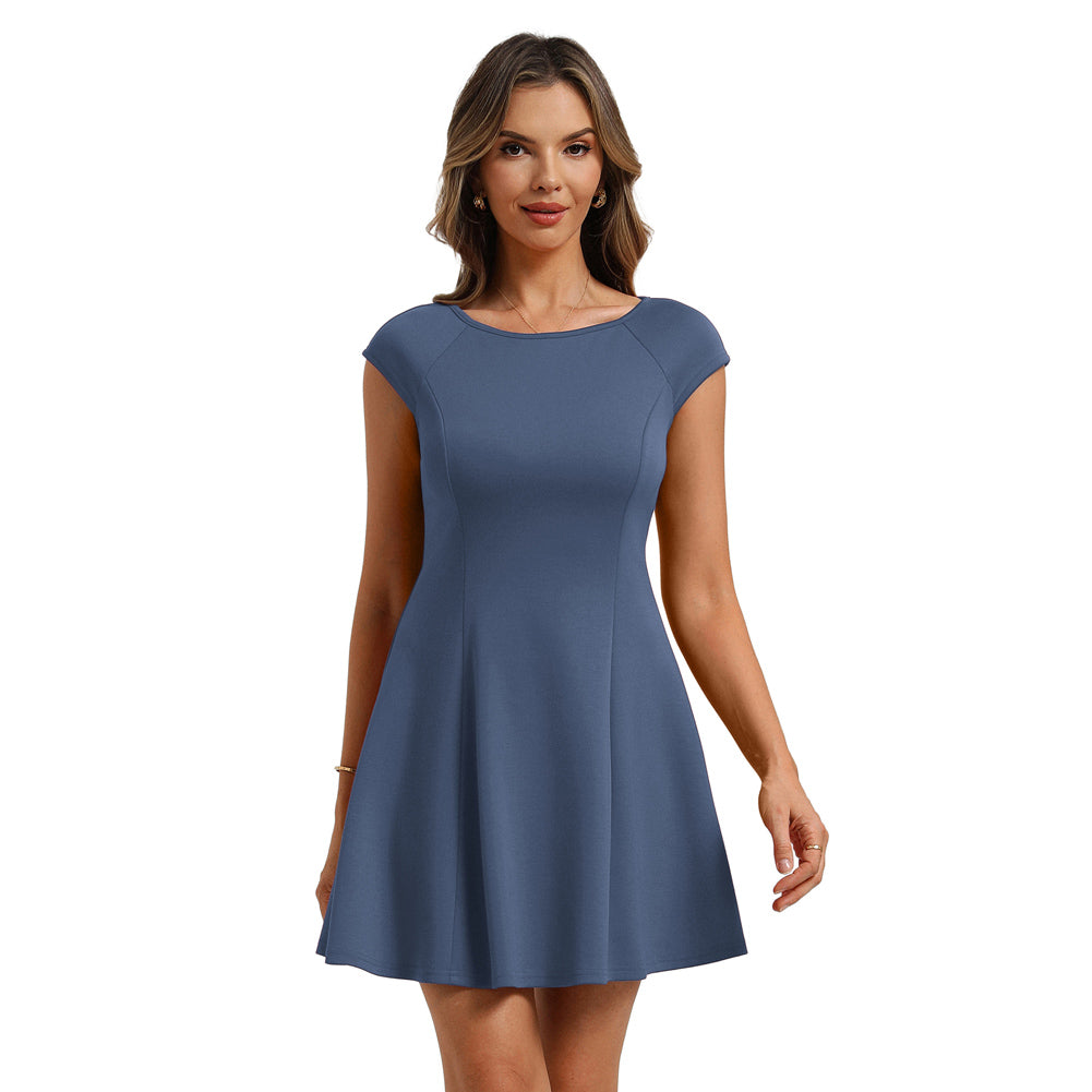 belle poque 2026 Elegant Formal Classy Cocktail Party Dress Boat Neck Short Dresses Light Blue