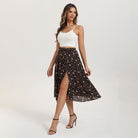 belle poque Women's Spring Summer 2026 Midi Skirts with Slit Flowy A-Line Skirt with Pockets