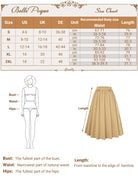 belle poque Women Vintage Swing Skirt Elastic Waist Mid-Calf Length A-Line Skirt