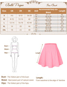 belle poque Women Vintage Swing Skirt Elastic Waist Mid-Thigh Length A-Line Skirt