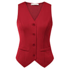 belle poque Women’s Vest Top Trendy Knitted Waistcoat Button Down Tops Suit Vest Tops Red