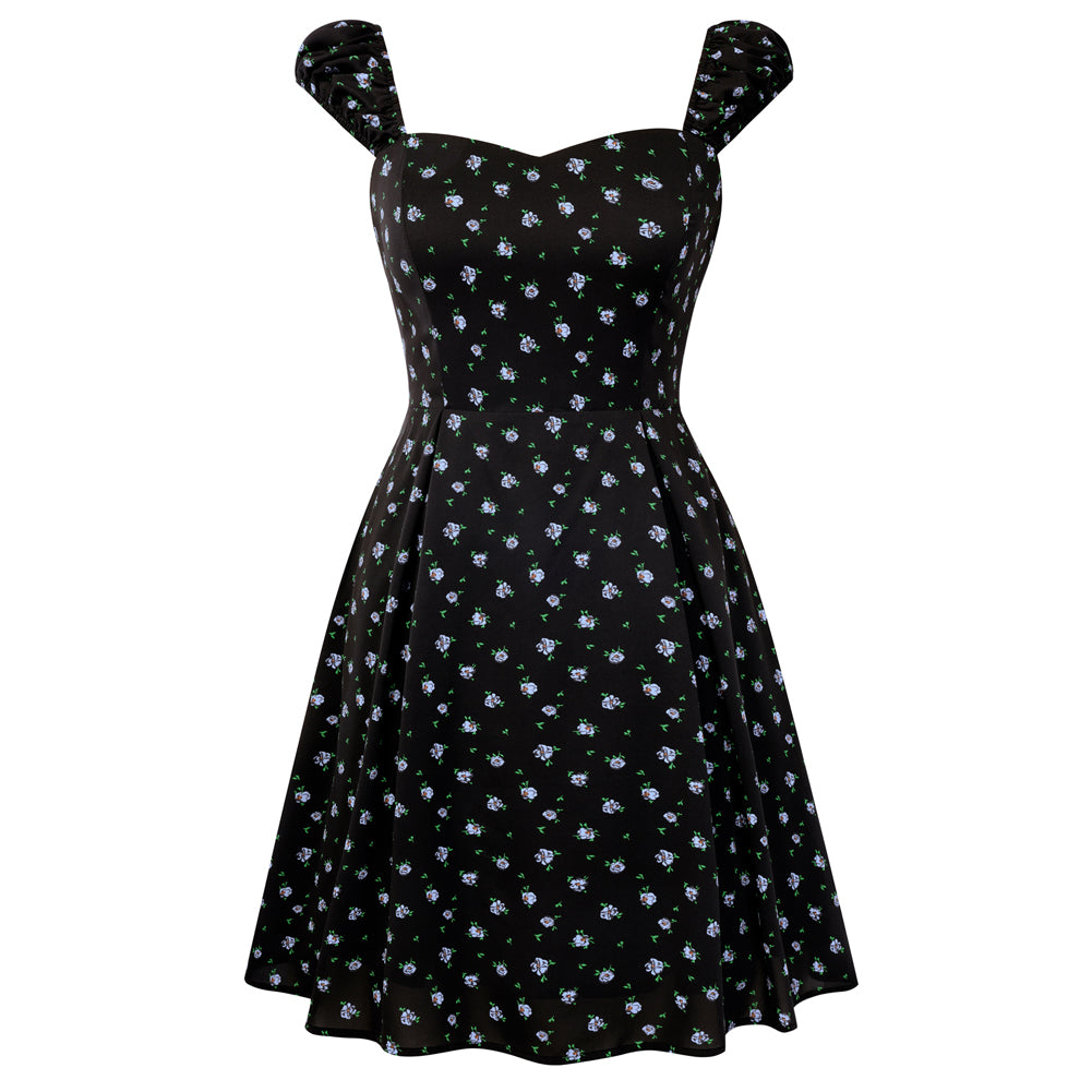 belle poque Mini Floral Dress 2026 Cap Sleeve Flowy Date Short Cute Dress Blue floral