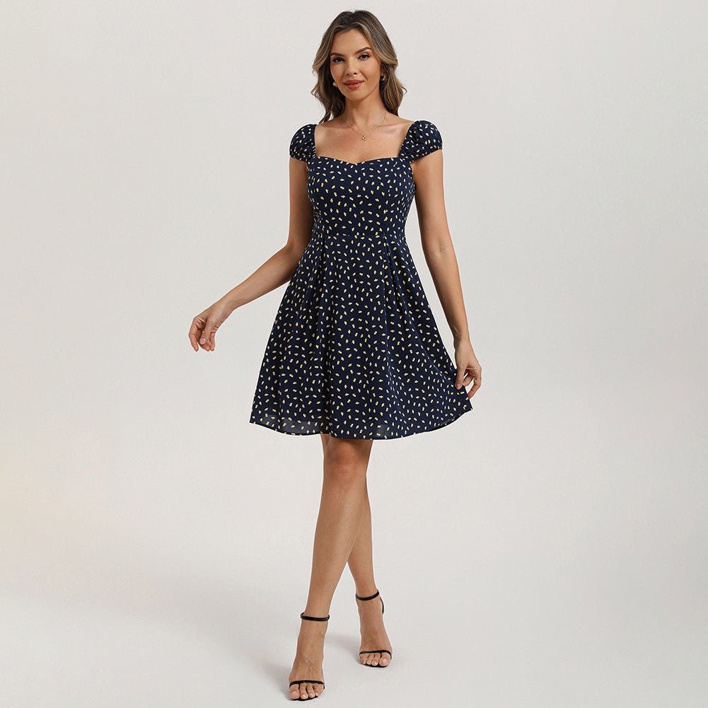 belle poque Mini Floral Dress 2026 Cap Sleeve Flowy Date Short Cute Dress