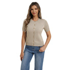 belle poque 2026 Spring Short Sleeve Cardigan Sweater Lightweight Button Up Cardigan