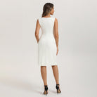 belle poque Womens Bodycon Dress Boat Neck Dress Business Casual Work Dresses