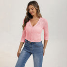 belle poque Women's Lace Cardigan Lightweight 3/4 Sleeve Button Down Cardigans