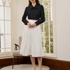 belle poque Women's Bow Tie Neck Blouse Button Down Shirt for Work Office Casual