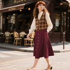 belle poque Belle Poque Women's Vintage A-Line Skirt with Slit Hem