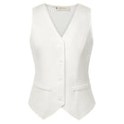 belle poque Women’s Vest Top Trendy Knitted Waistcoat Button Down Tops Suit Vest Tops White