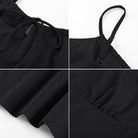 belle poque 2026 Summer Women's Tie Front Spaghetti Strap Top Sexy Cutout Crop Tank Top