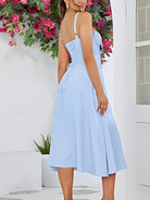 belle poque 2025 Ruched Bust Split Thigh Cami Sundress