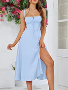 belle poque 2025 Ruched Bust Split Thigh Cami Sundress