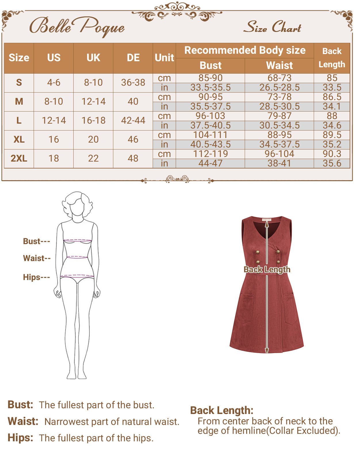 belle poque Vintage Faux Suede Dress Sleeveless V-Neck Elastic Waist A-Line Dress