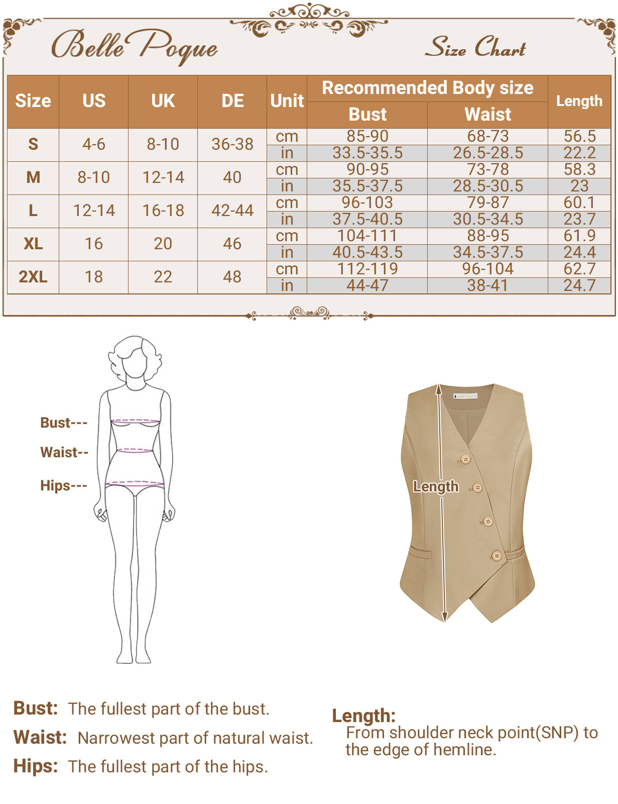 belle poque Vintage Oblique Placket Vest Coat V-Neck Handkerchief Hem Waistcoat