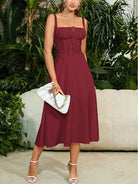 belle poque 2025 Ruched Bust Split Thigh Cami Sundress