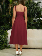 belle poque 2025 Ruched Bust Split Thigh Cami Sundress