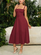 belle poque 2025 Ruched Bust Split Thigh Cami Sundress