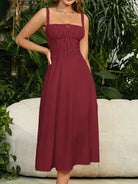 belle poque 2025 Ruched Bust Split Thigh Cami Sundress