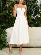 belle poque 2025 Ruched Bust Split Thigh Cami Sundress