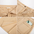 belle poque Women Cargo Skirt Long Pencil Skirt High Wiasted Skirts with Pockets & Slit
