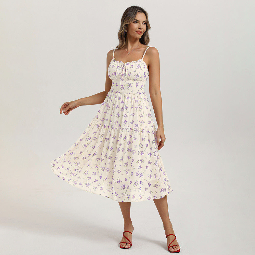 belle poque 2026 Spring Milkmaid Dress Wedding Guest Summer Midi Flowy Tea Party Dresses