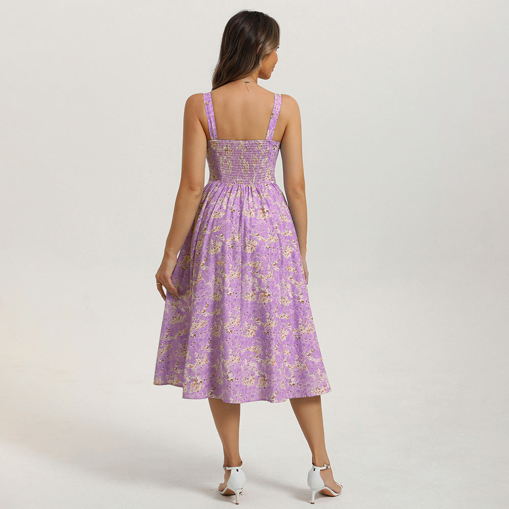 belle poque 2026 Vacation Floral Dress for Women Sundress Midi Flowy Beach Dresses