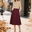 belle poque Belle Poque Women's Vintage A-Line Skirt with Slit Hem