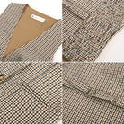 belle poque Women Double Breasted Vest Coat V-Neck Handkerchief Hem Business Waistcoat