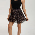 belle poque Women's Flowy Ruffle Mini Skirt with Shorts Underneath Boho Skirt Summer Skirt