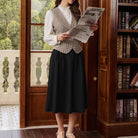 belle poque Women Vintage Swing Skirt Mid-Calf Length A-Line Skirt