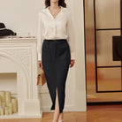 belle poque Women Cargo Skirt Long Pencil Skirt High Wiasted Skirts with Pockets & Slit