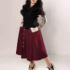 belle poque Belle Poque Women's Vintage A-Line Skirt with Slit Hem