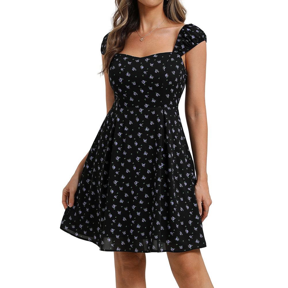belle poque Mini Floral Dress 2026 Cap Sleeve Flowy Date Short Cute Dress