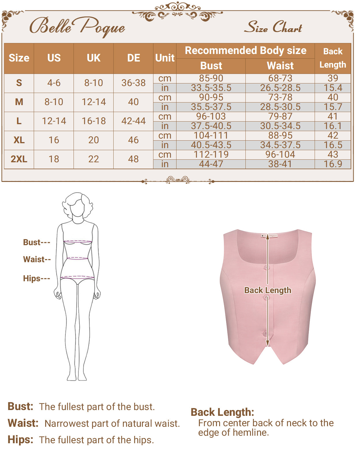 belle poque Women Vintage Handkerchief Hem Vest Square Neck Cropped Length Vest Coat