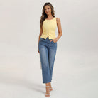 belle poque Button Down Tank Tops Ribbed Summer Vest for Work Going Out