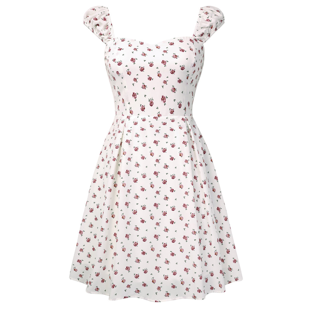 belle poque Mini Floral Dress 2026 Cap Sleeve Flowy Date Short Cute Dress Pink floral