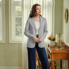 belle poque Vintage Cardigan Sweater Blazer V Neck Shawl Lapel Collar with Pockets