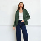 belle poque Vintage Cardigan Sweater Blazer V Neck Shawl Lapel Collar with Pockets