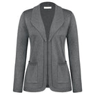 belle poque Vintage Cardigan Sweater Blazer V Neck Shawl Lapel Collar with Pockets Dark Gray