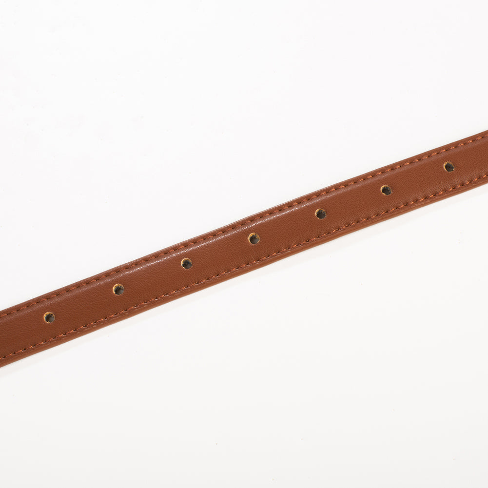 belle poque Women 2pcs Classic Buckle Waist Belt Ladies Polyurethane Leather Narrow Belt